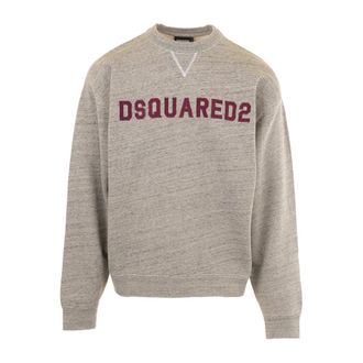 Dsquared2 Sweatshirts, male, Gray, Size: S Short & Wide Fit Crewneck