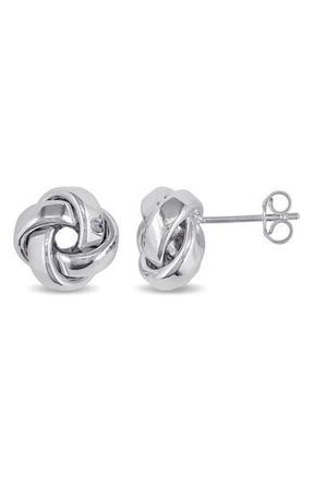 Delmar Love Knot Stud Earrings in White Gold at Nordstrom Rack