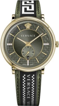 Versace V-circle Multifunctioneel Leren Horloge - Heren - Horloges - Veelkleurig - ONE Size - Accessoires