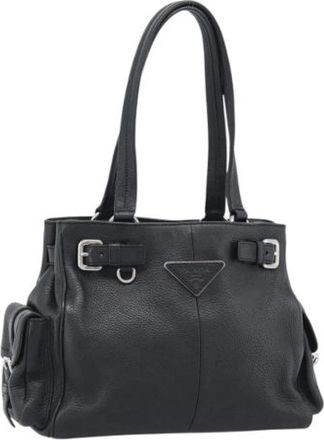 Prada Pre-owned Vintage Tote Bag - Dames - Vintage Schoudertas - Zwart - ONE Size - Leer - Vintage