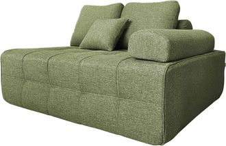 Oviala Sillón izquierdo para sofá modular de tela verdes L 140 cm