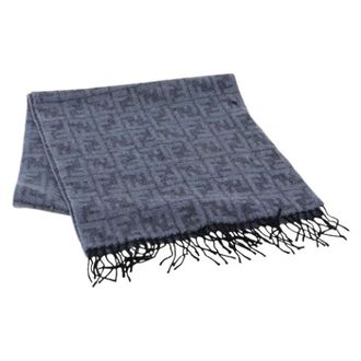 Fendi Pre-owned Scarves, female, Blue, Size: ONE SIZE Pre-owned Vintage Scarf