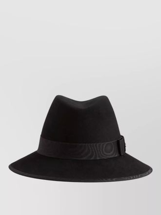 Valentino Garavani vlogo signature fedora hat moir&eacute; ribbon