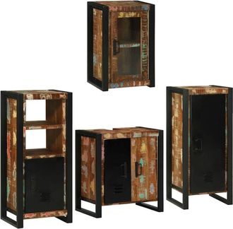 vidaXL Juego De Muebles De Ba&ntilde;o 4 Pcs Madera Reciclada Maciza Vidaxl