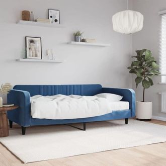 vidaXL Vidaxl - Sof&aacute; Cama Con Colch&oacute;n Terciopelo Azul 100x200 Cm
