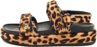 Tory Burch Sandali leopardati - Marrone