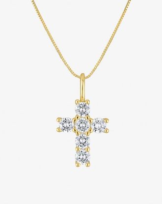BEN ONI 14k Gold Filled CZ Cross Necklace at Nordstrom