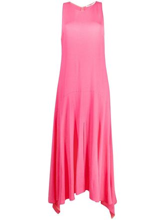 Stella McCartney curved-hem sleeveless maxi-dress - women - Polyester - 34 - Pink