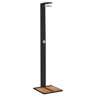 vidaXL Ducha De Exterior Rat&aacute;n Pe Y Madera Acacia Negro 50x55x224 Cm Vidaxl