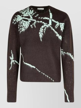 Dries Van Noten alpaca blend sweater abstract pattern embroidery