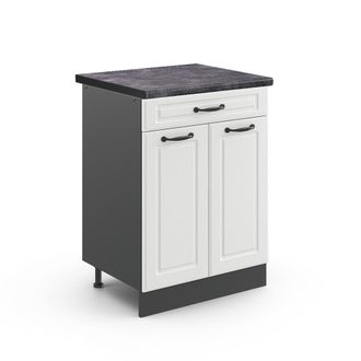 Vicco Mueble Bajo De Cocina R-line, Blanco Casa De Campo, 80 Cm, Et Antracita