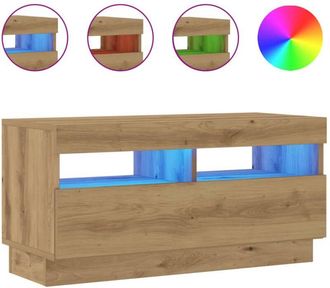 vidaXL Vidaxl - Mueble tv luces led madera ingeniería roble artisan 80x35x40 cm