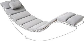 Beliani Coj&iacute;n para tumbona 180 x 60 cm Gris jaspeado