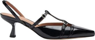 Scarosso Selena T-Bar Pumps - Dames - Pumps - Zwart - 35 EU - Leer - Schoenen