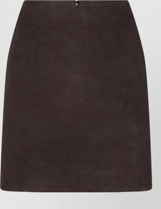 Rotate suede high-rise mini skirt