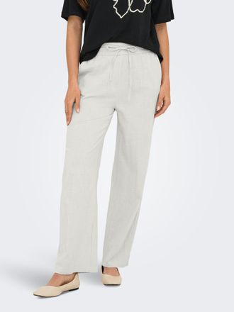 Only Schlupfhose ONLY ONLTIZANA COTTON LOOSE PANTS WVN NOOS, Damen, Gr. XL, N-Gr, cloud dancer, Web, Obermaterial: 100% Baumwolle, unifarben, regular fit k