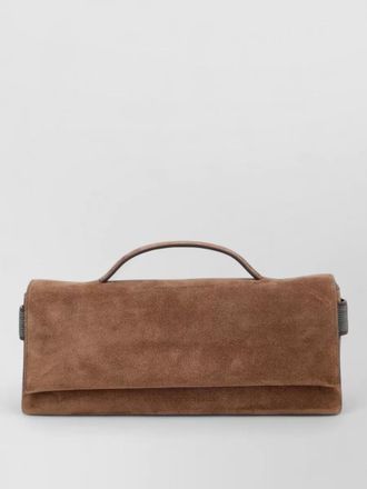 Brunello Cucinelli suede leather clutch bag