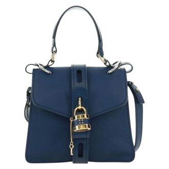 Chlo&eacute; Aby Day Leather Blue Leather Handbag (Pre-Owned)