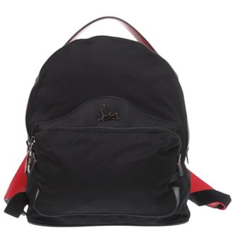 Christian Louboutin Black Nylon Leather Rubber Backpack (Pre-Owned)