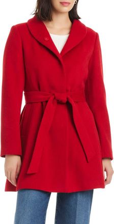 Kate Spade New York high neck belted coat in Classic Red at Nordstrom, Size X-Large