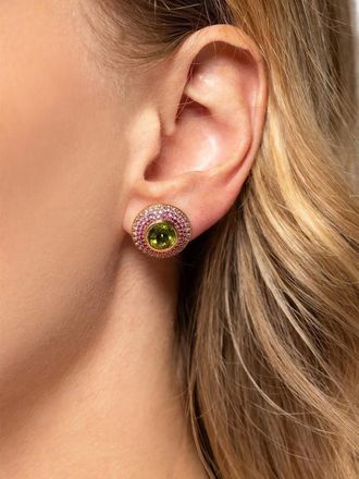Emily P. Wheeler Ombre Button peridot pink sapphire stud earrings - Gold
