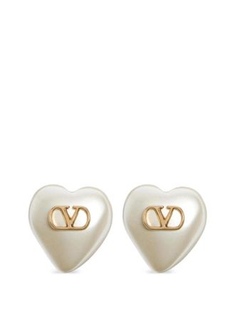 Valentino Garavani White VLogo Signature Stud Earrings