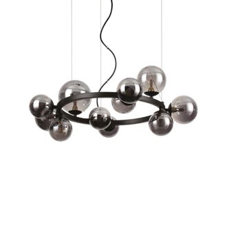 Netlighting Perlage 11 Light Round Globe Pendant Ceiling Light Black