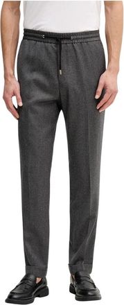 Paul Smith Drawstring Broeken - Heren - Slim Fit Broeken - Grijs - XL - Wol - Broeken