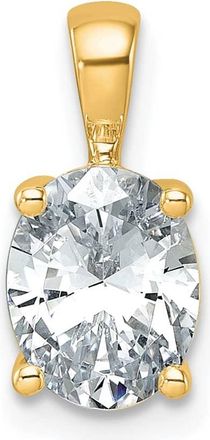 Diamond2Deal 14k Yellow Gold 1 1/2 Ct Oval Cut Lab Grown Diamond Pendant