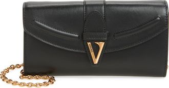 Versace V Leather Wallet on a Chain in Black Versace Gold at Nordstrom