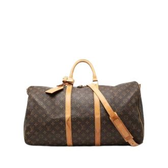 Louis Vuitton Pre-owned Weekend Bags, female, Brown, Size: ONE SIZE Pre-owned Keepall Bandouliere 55