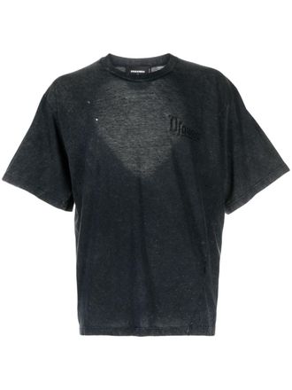 Dsquared2 distressed-effect cotton T-shirt - Black