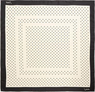 Valentino Garavani Polka Dot Silk Scarf in Beige at Nordstrom