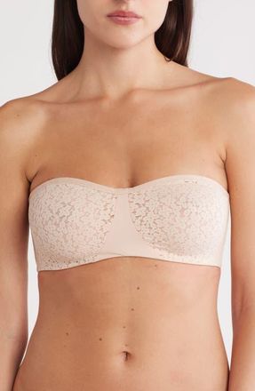 Chantelle Norah Lace Trim Bandeau Bra in Blush-1N at Nordstrom, Size 34C