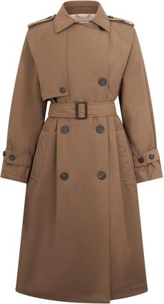 PESERICO Lange Trenchcoat - Dames - Trenchcoats - Bruin - M - Katoen - Jassen