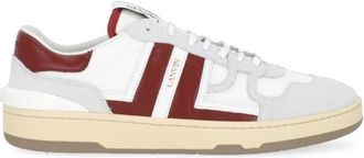 Lanvin Witte leren sneakers - Heren - Sneakers - Wit - 42 EU - Leer - Schoenen