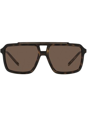 Dolce & Gabbana Eyewear Zonnebril met vierkant montuur - Bruin