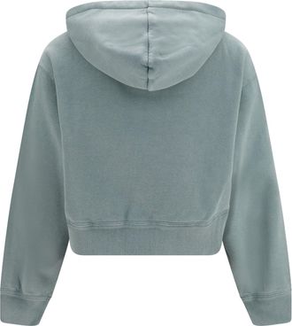 Isabel Marant Womens Salmy Logo Hoodie Sage Cotton; Polyester Sweatshirts Sweater