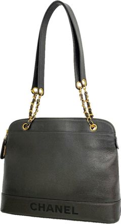 Chanel Black Grained Calfskin Tote Bag (Pre-Owned)