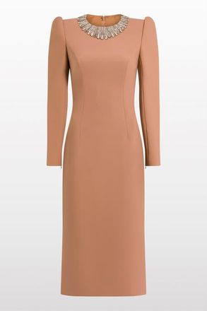 Jenny Packham Cora Long-Sleeve Midi Dress in Tawny at Nordstrom, Size 14 Uk