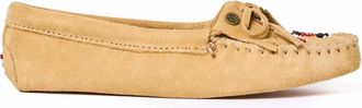 Minnetonka Womens Thunderbird Animikii Softsole Moccasins In Tan