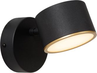 Lucide L&aacute;mpara de pared de metal con 1 led integrado, negro