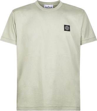 Stone Island T-Shirts, male, Green, XL, Logo T-Shirt