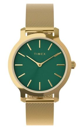 Timex Transcend Mesh Strap Watch, 31mm in Gold at Nordstrom