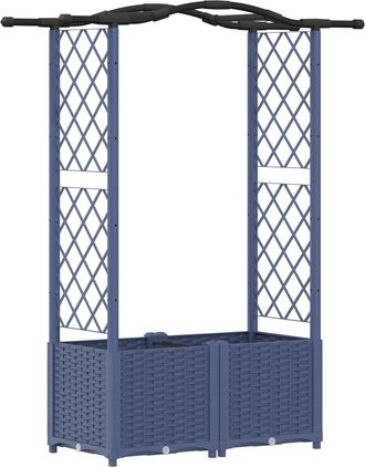vidaXL Cama Elevada Con Trellis Y Techo Gris 125 X 40 X 138 Cm Pp Vidaxl