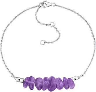 Rina Limor Silver 1.34 Ct. Tw. Amethyst Bead Bracelet