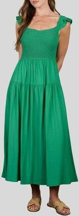 Blu Pepper Sweetheart Smocked Maxi Dress in Green at Nordstrom Rack, Size Medium