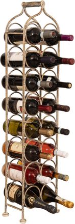 Biscottini International Biscottini - Portabotellas De Hierro Forjado Portabotellas De Vino Espumoso 105x25 Cm Expositor De Vino De Pie Para 16 Botellas Tienda De Vin