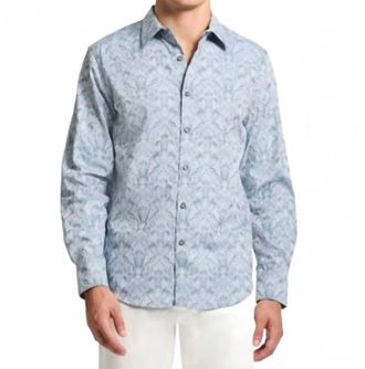Robert Graham Highland Long Sleeve Woven Shirt In Slate Blue