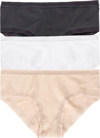 OnGossamer Cabana 3-Pack Boyshorts in Black/White/Champagne at Nordstrom, Size Medium